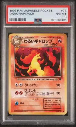 1997 POKEMON JPN ROCKET #78 DARK RAPIDASH PSA 8 - Image 1