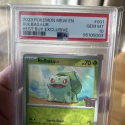 Pokemon Bulbasaur 001/165 Scarlet & Violet 151 Best Buy Exclusive PSA 10 - Image 2