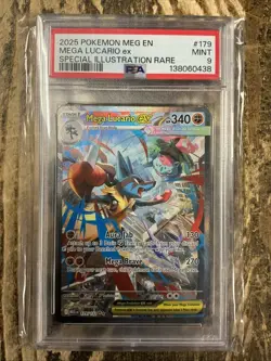 Mega Lucario Ex 179/132 Psa 9 Mega Evolution Special Illustration Rare Pokemon - Image 1