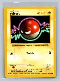 Pokemon Voltorb Base Set (Shadowless) 067/102 Mild Play MP+ or Better - Image 1
