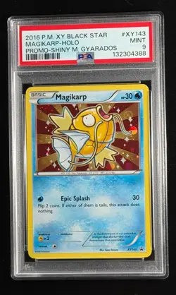 2016 Pokemon XY Black Star Promo Shiny Magikarp Holo XY143 PSA 9 Mint Rare Promo - Image 1