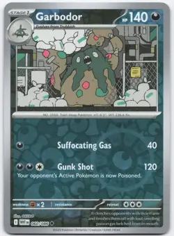Garbodor 060/086/086 Uncommon SV: White Flare Pokemon Reverse Holo Near Mint - Image 1