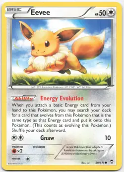 Eevee 80/111 Common Furious Fists Pokemon Heavily Played - Image 1