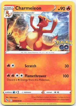 Charmeleon 009/078 Uncommon Pokemon GO Pokemon Near Mint - Image 1