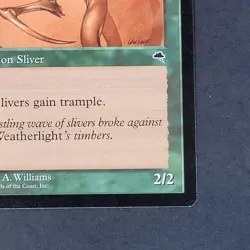MTG - 1x Horned Sliver - Tempest - NM - Vintage - Green - Magic The Gathering - Image 4