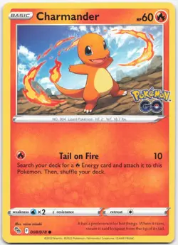 Charmander 008/078 Common Pokemon GO Pokemon Near Mint - Image 1