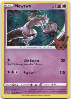 Mewtwo 056/172 Rare Brilliant Stars Pokemon Reverse Holo Lightly Played - Image 1