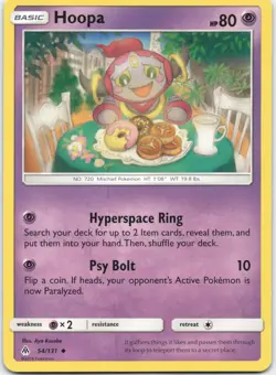 Hoopa 54/131 Uncommon Forbidden Light Pokemon Lightly Played - Image 1