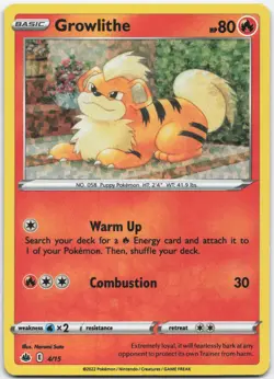 Growlithe 004/015 Holo Promo McDonald's Promos 2022 Pokemon Lightly Played - Image 1