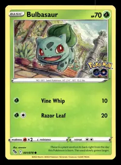 Bulbasaur 001/078 Common Pokemon GO Pokemon NM - Image 1