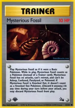 Heavily Played, English Pokemon Regular Mysterious Fossil - 62/62 - Common - 1st - Image 1