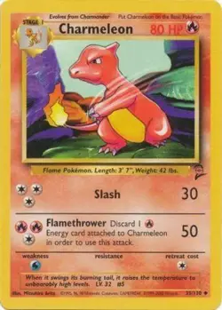 Heavily Played, English Pokemon Regular Charmeleon - 35/130 - Uncommon - Unlimit - Image 1