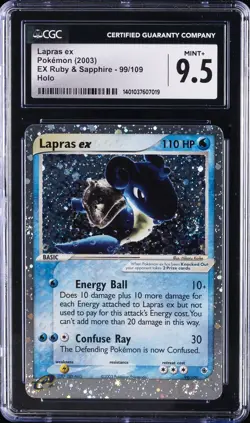 2003 POKEMON EX RUBY & SAPPHIRE #99 LAPRAS EX-HOLO CGC 9.5 - Image 1