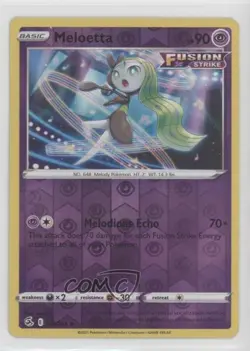Meloetta Reverse Foil Pokemon Sword & Shield Fusion Strike #124 - Image 1