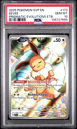 Pokemon Eevee Prismatic Evolutions ETB Illustration Rare Promo SVP EN 173 PSA 10 - Image 2