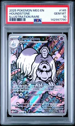 2025 POKEMON MEG EN-MEGA EVOLUTION ILLUSTRATION RARE #145 HOUNDSTONE PSA 10 - Image 1