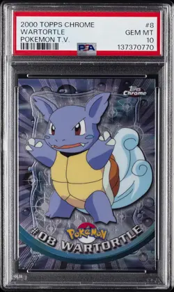 2000 TOPPS CHROME POKEMON T.V. #8 WARTORTLE PSA 10 - Image 1