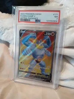 2022 Pokemon Machamp V Rare FA Holo #171/189 PSA Graded 7 NM Astral Radiance - Image 1