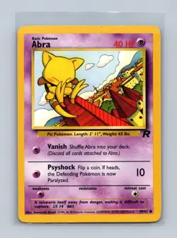 Abra 49/82 Common Team Rocket Pokemon Unlimited Lightly Played - Image 1