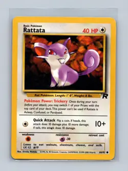 Rattata 66/82 Common Team Rocket Pokemon Unlimited Lightly Played - Image 1