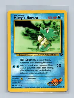 Misty's Horsea 87/132 Common Gym Challenge Unlimited Lightly Played - Image 1