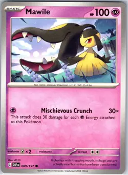 Mawile 089/197 Common SV03: Obsidian Flames Pokemon NM - Image 1