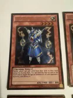 1x Yugioh Thunder King Rai-Oh GLD3-EN020 Gold Rare Limited Edition LP - Image 2