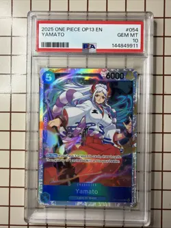 2025 One Piece OP13 EN Yamato OP13-054 PSA 10 GEM MT - Image 1