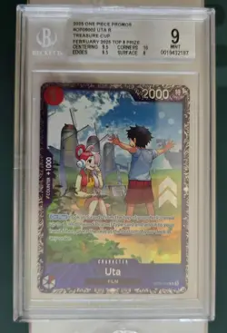 2025 ONE PIECE PROMOS 002 UTA TREASURE CUP-TOP 8 ENGLISH , GRADED 9 BECKETT - Image 1