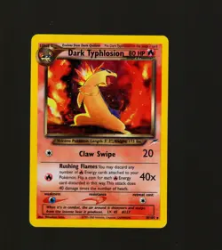 Pokemon TCG Dark Typhlosion Neo Destiny Set Holo Rare 10/105 2000 80 HP Card HP - Image 1