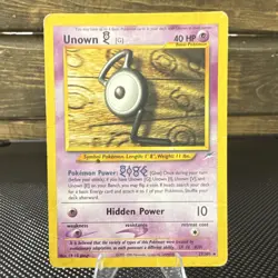 Pokemon Unown [G] Neo Destiny Rare 27/105 40 HP Basic Card 2000 English Regular - Image 1