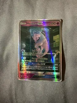 Mewtwo GX 78/73 Secret Rare Shining Legends Holo LP Pokemon Card - Image 1