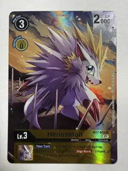 Digimon Card Game Herissmon BT7-031 Rare Alternate Art Next Adventure Near Mint - Image 1