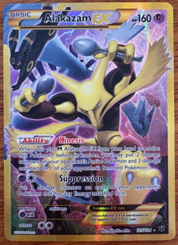 Alakazam EX Full Art Secret Rare 125/124 Fates Collide Holo Pokemon Card - Image 1