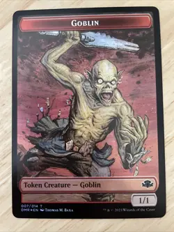MTG Sheep (012) Goblin (007) FOIL Token Dominaria Remastered NM/M - Image 2