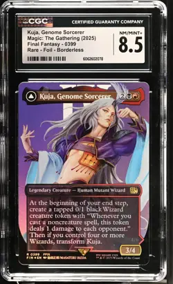 KUJA, GENOME SORCERER Final Fantasy Borderless Foil Rare CGC 8.5 MTG EDH [NOS] - Image 1