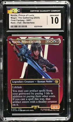 NOCTIS, PRINCE OF LUCIS Final Fantasy Borderless Foil Rare CGC 10 MTG - Image 1