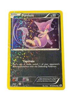 Purrloin RC13/RC25 Radiant Collection Holo Pokemon Card LP - Image 1