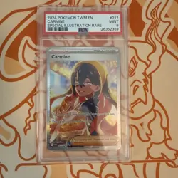 Carmine 217/167 PSA 9 Twilight Masquerade English Supporter Trainer Pokemon - Image 1