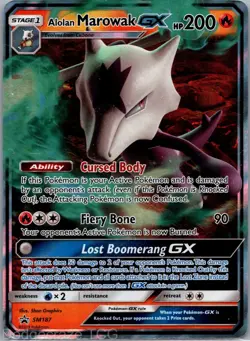 Alolan Marowak GX SM187 Promo SM Black Star Promos Pokemon MP - Image 1