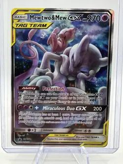 Pokemon Mewtwo and Mew GX SM191 Sun And Moon HP (See Pictures For Condition) - Image 3