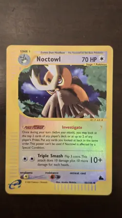 Noctowl 40/144 Reverse Holo Pokemon Skyridge -NM - Image 1