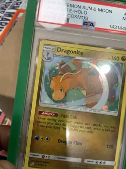 Dragonite Holo #119 PSA 9 2019 Pokemon Sun & Moon Team Up Cosmos Holo 🩸 & Swirl - Image 4