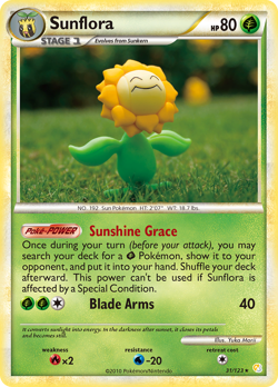 Sunflora 31/123 Rare HeartGold & SoulSilver Pokemon MP - Image 4