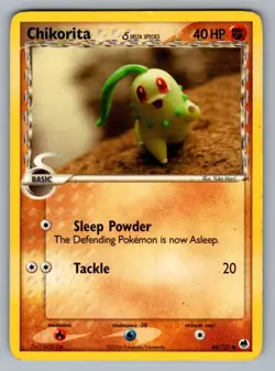 Chikorita 44/101 Common Dragon Frontiers Pokemon MP - Image 1