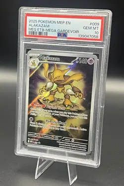 2025 Pokemon Meg-EN Black Star Promo Alakazam Elite Trainer Box PSA 10 GEM MT - Image 1