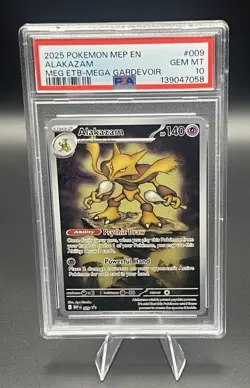 2025 Pokemon Meg-EN Black Star Promo Alakazam Elite Trainer Box PSA 10 GEM MT - Image 2