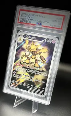 2025 Pokemon Meg-EN Black Star Promo Alakazam Elite Trainer Box PSA 10 GEM MT - Image 3