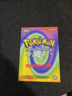 Pokemon Topps Bulbasaur Non-Holo E1 of 12 Blue Logo - Image 2