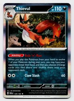 Thievul 120/182 Pokemon TCG SV: Paradox Rift Holo NM - Image 1